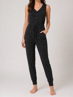 Madewell Sleeveless Button Front Jumpsuit Size Medium Charcoal Gray